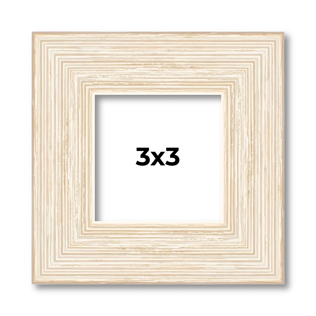3x3 Wide Barnwood Picture Frame with UV-Resistant Acrylic & Acid Free Backing, Available in 6 Paint Finishes - Grey, Brown, White, and Black